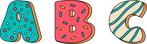饼干用彩色釉套字母孤立图片下载