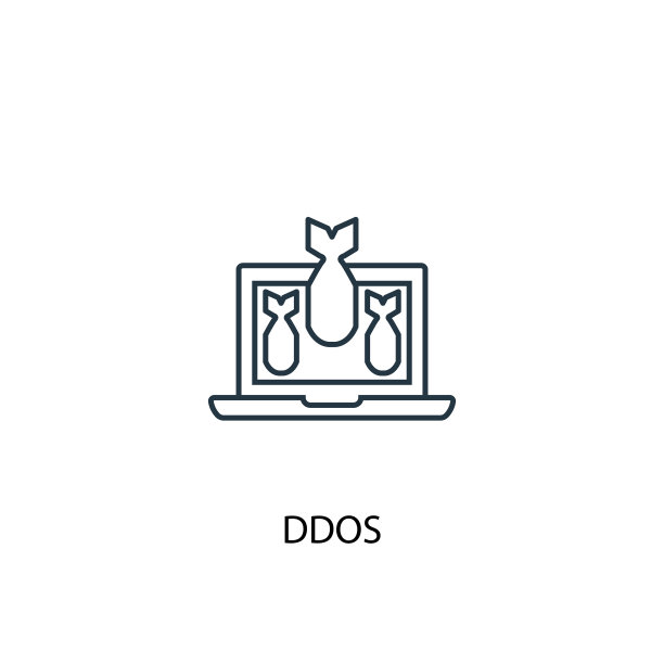 DDoS概念线性图标图片下载
