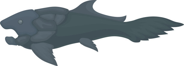 史前鱼类的扁平图标大型海洋图片下载