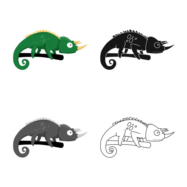 设计变色龙和蜥蜴的标志图片下载