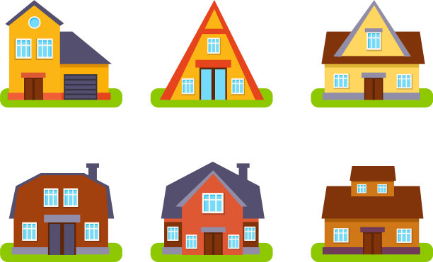 郊区住宅别墅设置房地产图片下载