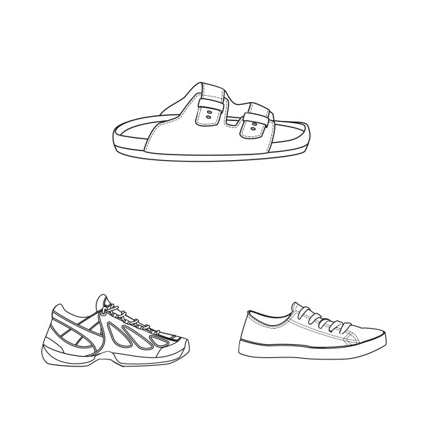 隔离对象鞋和鞋类标志集图片下载