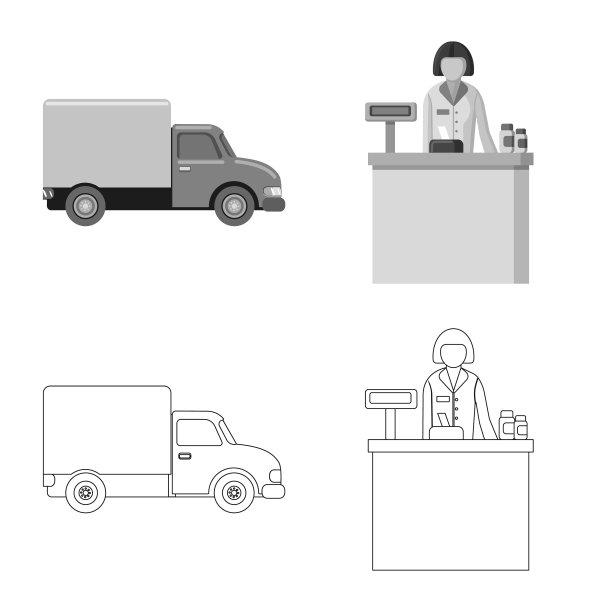 隔离对象药房和医院标志设置图片下载