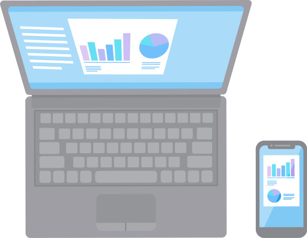 笔记本电脑和智能手机俯视图图片下载