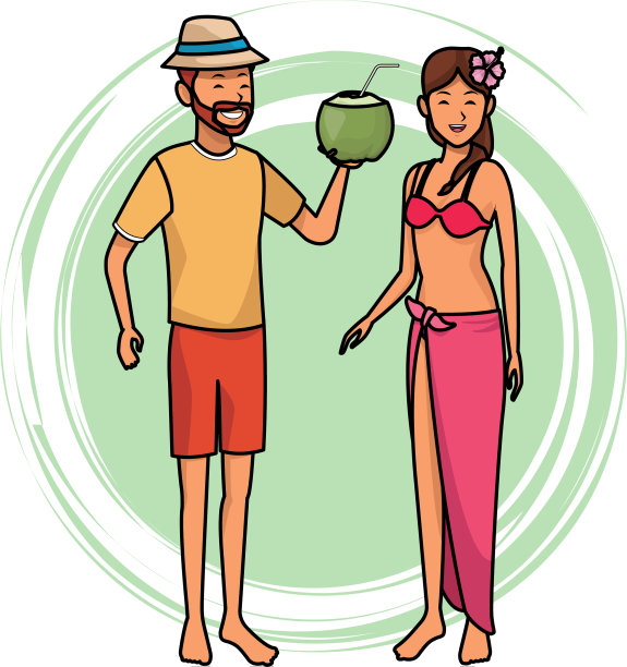 搭配热带饮料图片下载