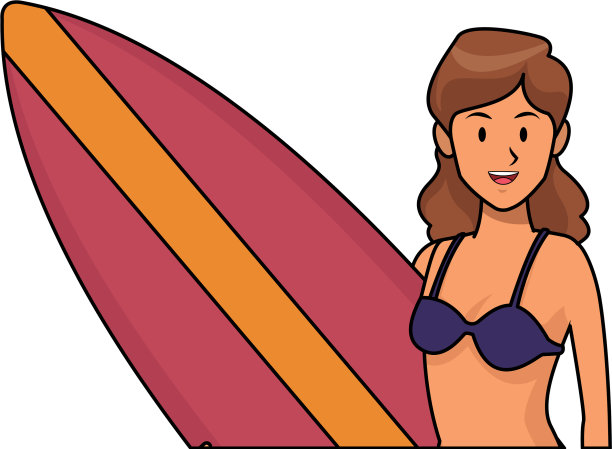 女人冲浪板图片下载