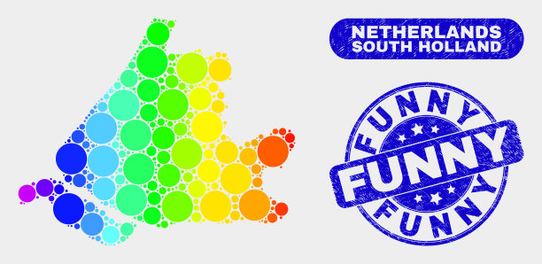 明亮的荷兰南部马赛克地图和有趣的垃圾摇滚图片下载