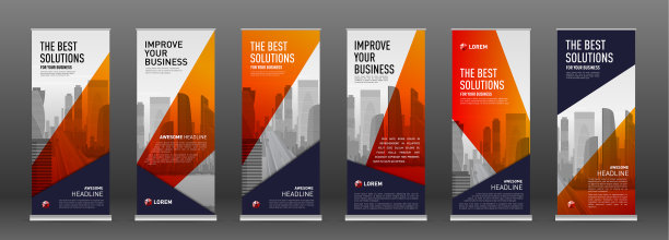 施工卷起横幅设计模板集图片下载