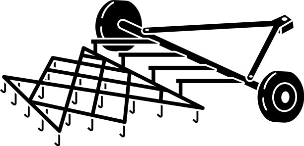 拖拉机耕耘者图标简单风格图片下载