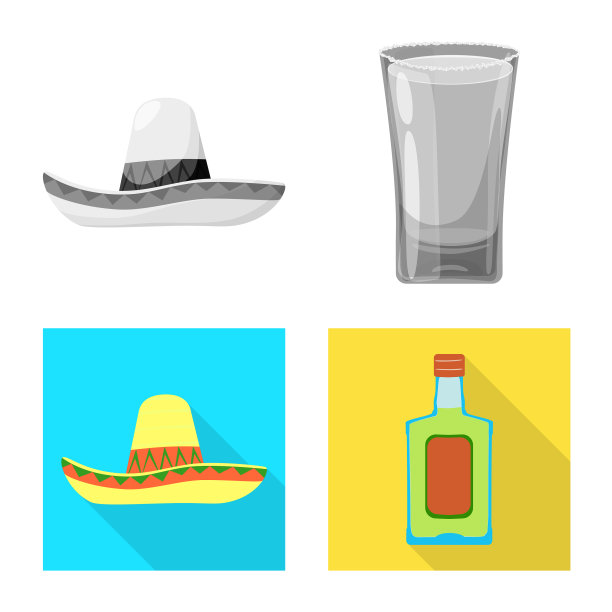 咖啡馆和拉丁标志集图片下载