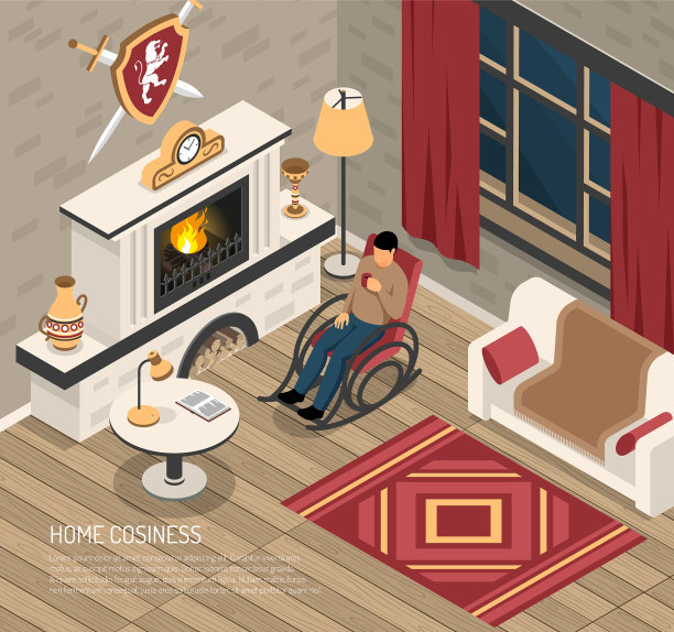 壁炉舒适度等距图片下载