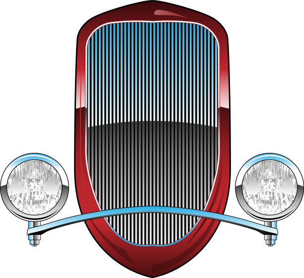 20世纪30年代风格的热杆汽车烧烤与前灯图片下载