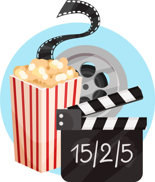 爆米花胶片，带胶片，拍板图片下载