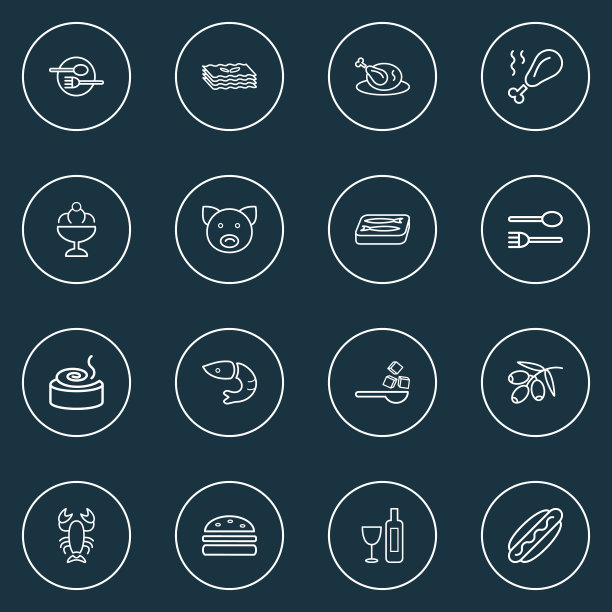 吃图标系列风格与沙丁鱼冰图片下载