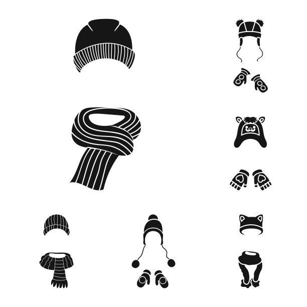 隔离对象织物和天气符号集图片下载