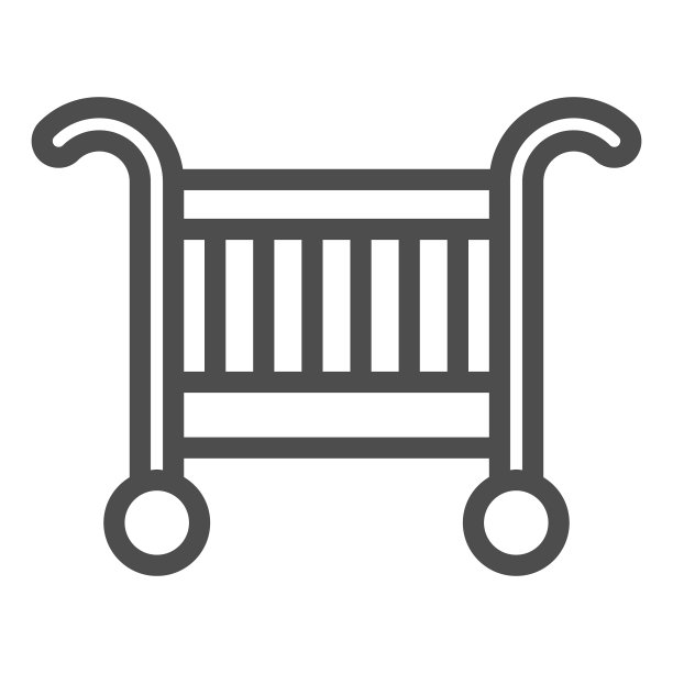 婴儿摇篮床线图标婴儿床图片下载