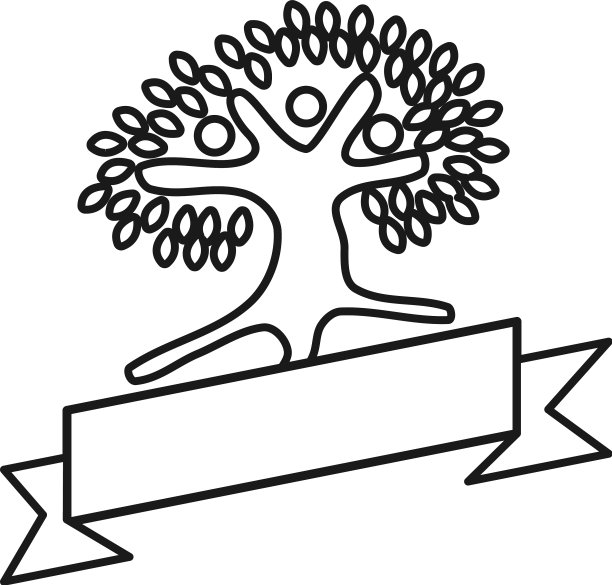 树丝带承诺团队合作轮廓图片下载