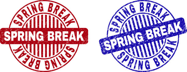 垃圾摇滚春假纹理圆形邮票图片下载