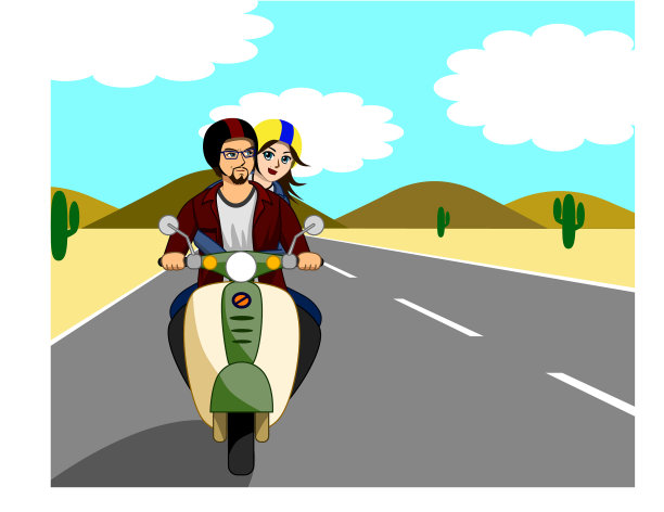 情侣自行车沙漠图片下载