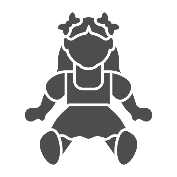 娃娃女孩固体图标玩具图片下载