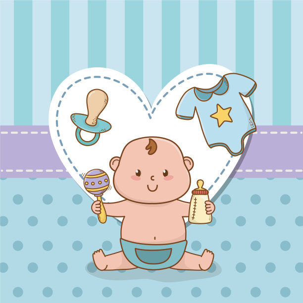 小男孩宝宝的沐浴卡图片下载