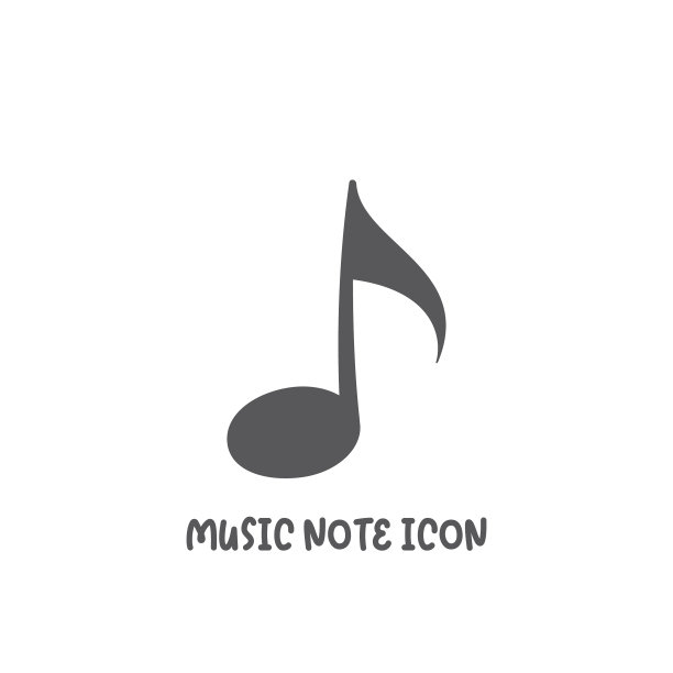 音乐符号图标，简约扁平风格图片下载