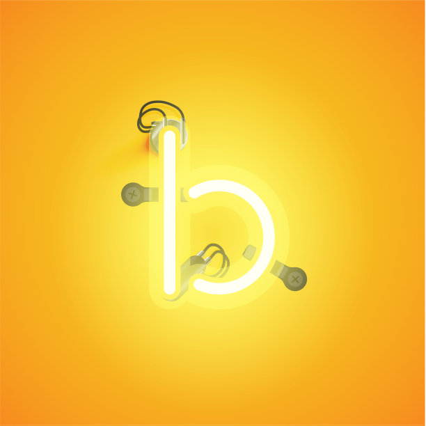 黄色现实霓虹人物与电线和图片下载