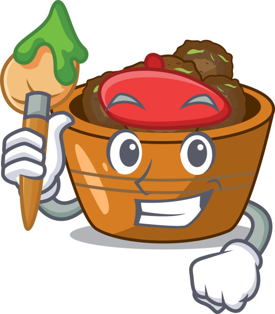 艺术家jamun gulab在一个卡通碗里图片下载