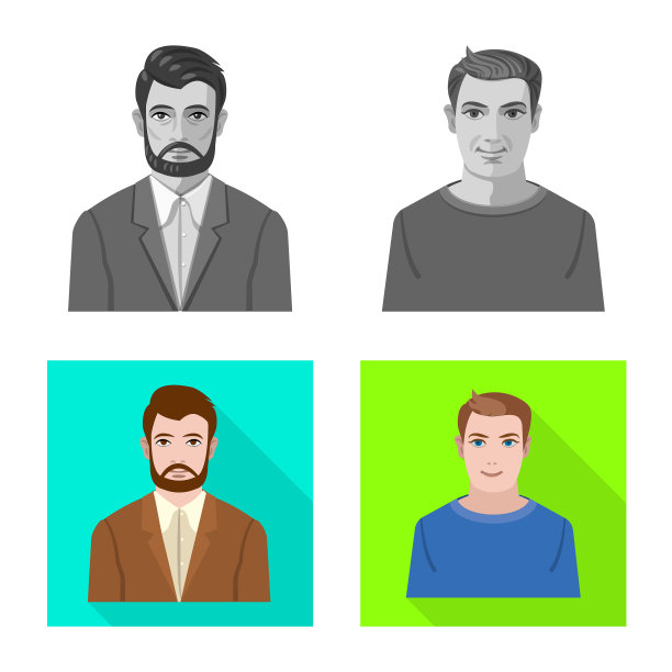 设计发型和职业标志图片下载