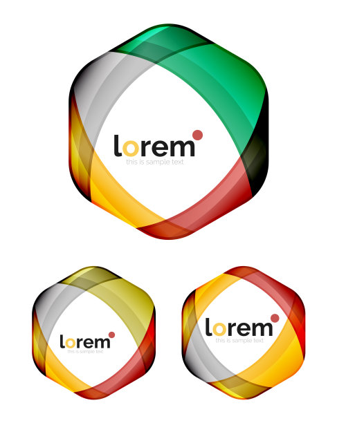 集合几何形状的标志设计图片下载