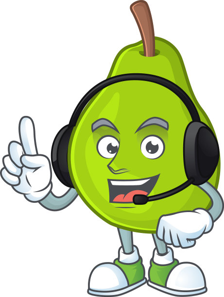 以耳机绿色番石榴为卡通人物图片下载