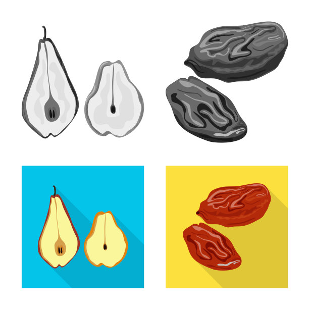 孤立物体食物和生标志设置食物图片下载