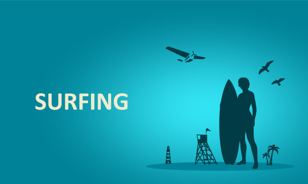 和冲浪板摆姿势的女士图片下载