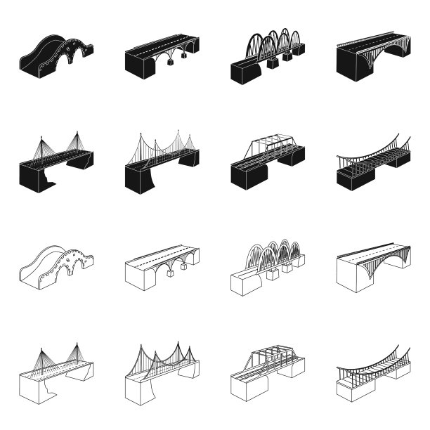 孤立的对象连接和设计标志集图片下载