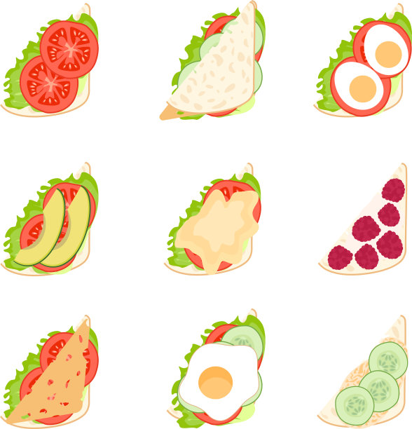 设置三明治俯视图不同的馅图片下载