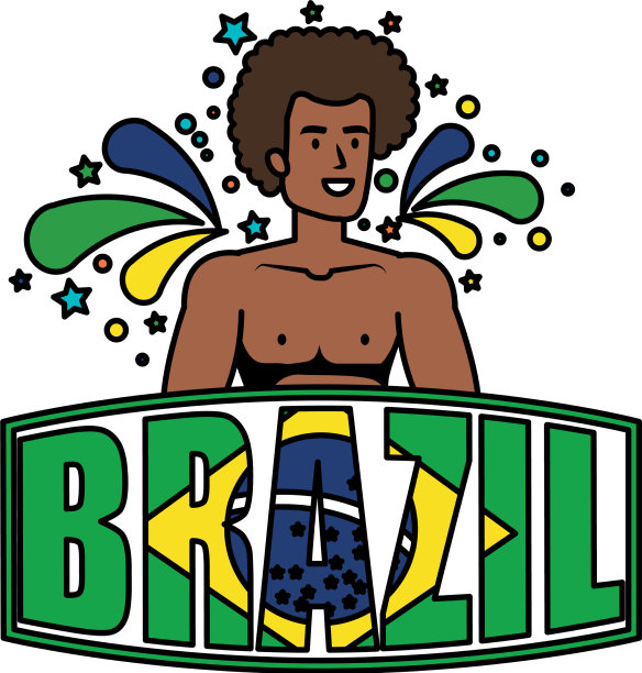 巴西男舞者与巴西标签图片下载