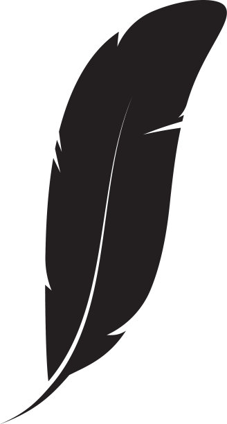 羽毛笔写标志标志模板图片下载