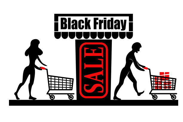 购物前后推车的人都是黑色的图片下载