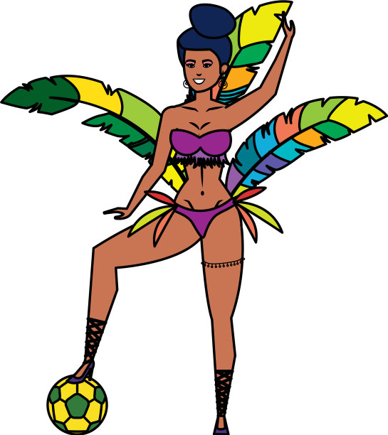 美丽的巴西加罗塔与足球气球图片下载