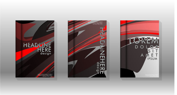 抽象封面与波浪元素书籍设计图片下载