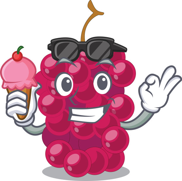 以冰淇淋中的桑椹为特色的水果图片下载