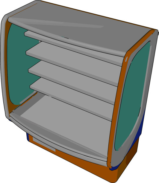 简单的超市冰箱白色背景图片下载