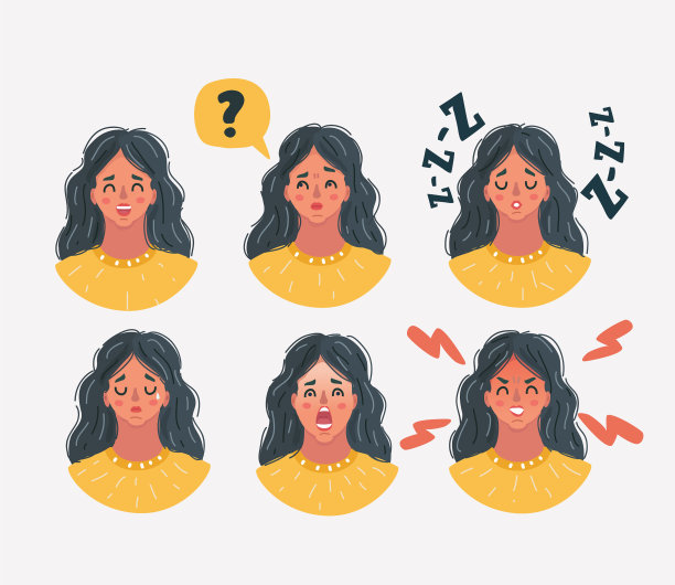 设置女人的情绪面部表情图片下载