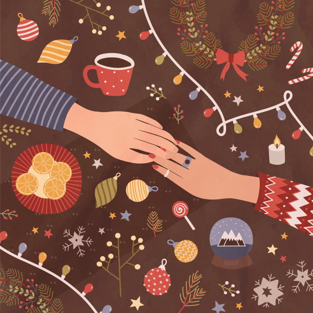 圣诞贺卡或明信片的模板图片下载