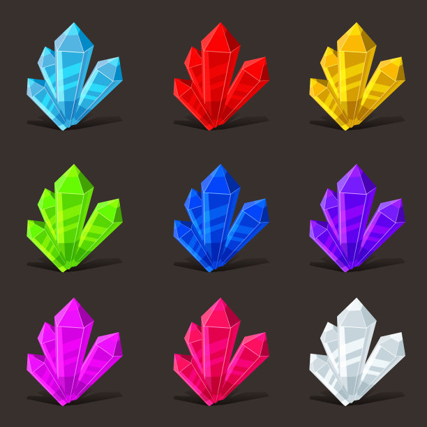 水晶集不同颜色的水晶石或图片下载