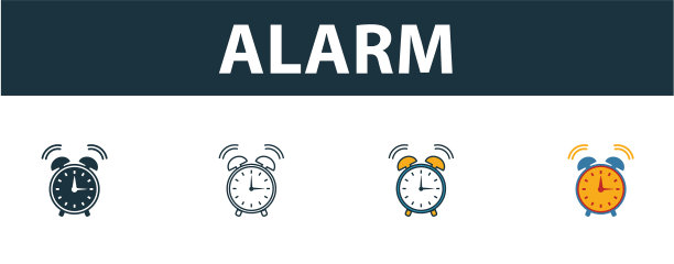 报警图标设置四个不同风格的元素图片下载