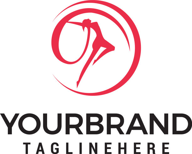 舞蹈女子标志模板设计图片下载