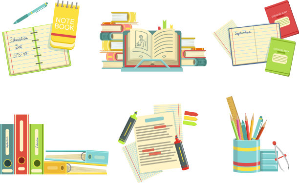 学习用品套装、抄写本、课本文件夹图片下载