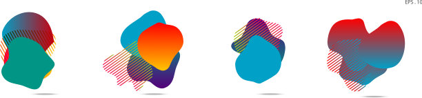 一组抽象的现代图形元素图片下载