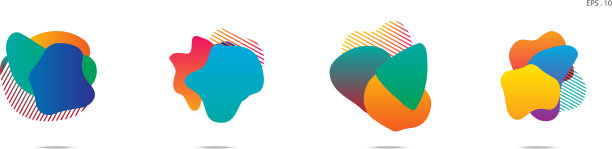 一组抽象的现代图形元素图片下载